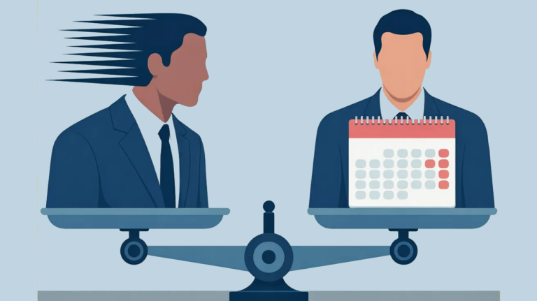 An image depicting the balance between responding too quickly and responding too slowly